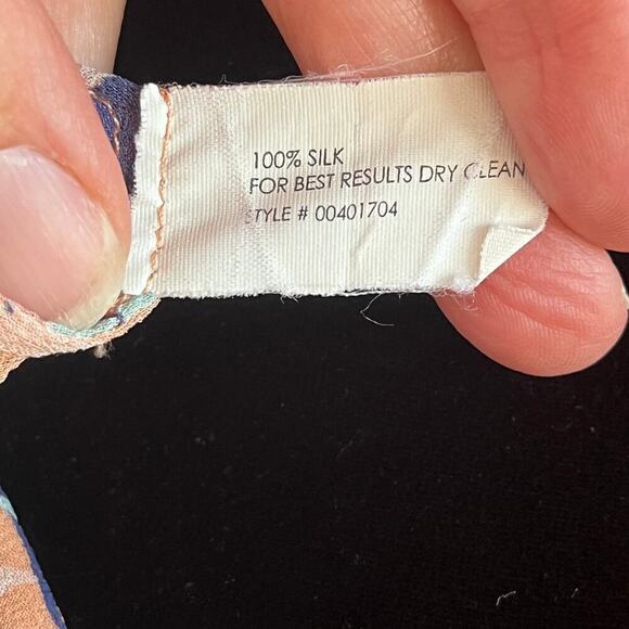 Club Monaco Blue And Pink 100% Silk Blouse Size XS - Picture 8 of 8